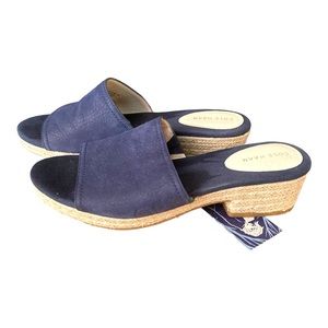 Cole Haan Suede Leather Blue Slip On Sandals‎ Size 8B